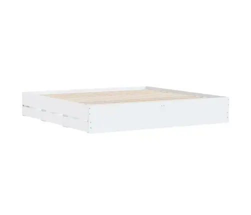 Gultas Rāmis Ar Atvilktnēm, Bez Matrača, Balts, 180X200 Cm Vidaxl