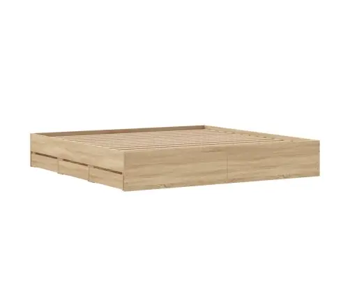 Gultas Rāmis Ar Atvilktnēm, Ozola, 180X200Cm, Inženierijas Koks Vidaxl