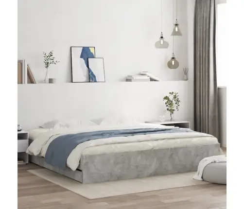 Voodiraam Sahtlitega, Betoonhall, 180 X 200 cm Tehispuit