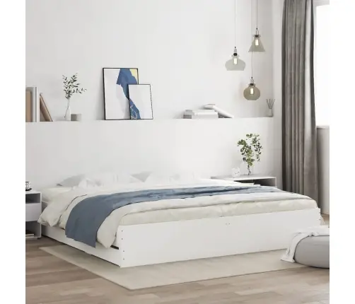 Lovos Rėmas Su Stalčiais, Baltas, 160X200cm Apdirbta Mediena
