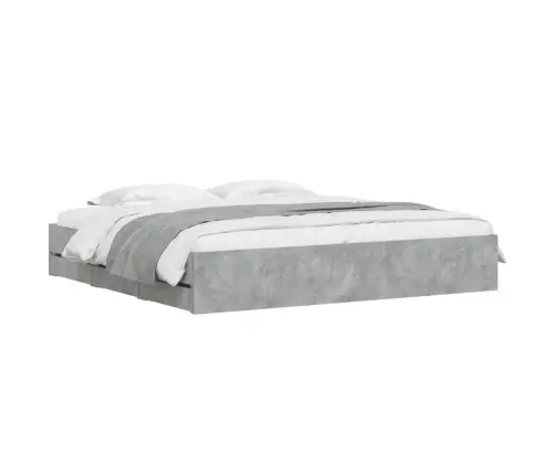 Gultas Rāmis Ar Atvilktnēm, Betona Pelēks, 160X200 Cm Vidaxl