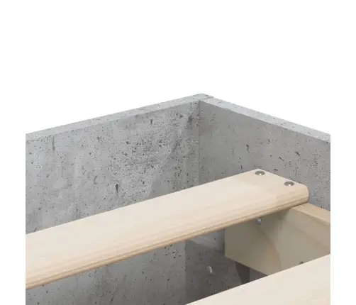 Gultas Rāmis Ar Atvilktnēm, Betona Pelēks, 160X200 Cm Vidaxl