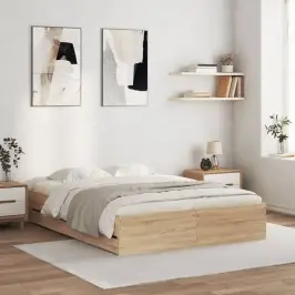 Gultas Rāmis Ar Atvilktnēm, Ozola, 140X200Cm, Inženierijas Koks Vidaxl Gultas Rāmis Ar Atvilktnēm, Ozola, 140X200Cm, Inženierijas Koks Vidaxl