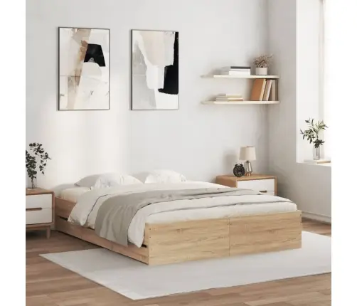 Gultas Rāmis Ar Atvilktnēm, Ozola, 140X200Cm, Inženierijas Koks Vidaxl Gultas Rāmis Ar Atvilktnēm, Ozola, 140X200Cm, Inženierijas Koks Vidaxl