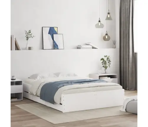 Gultas Rāmis Ar Atvilktnēm, Bez Matrača, Balts, 120X200 Cm Vidaxl