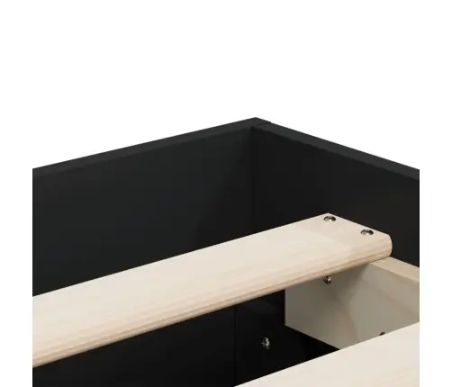 Gultas Rāmis Ar Atvilktnēm, Melns, 120X200Cm, Inženierijas Koks Vidaxl