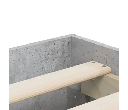 Lovos Rėmas Su Stalčiais, Betono, 120X200cm Apdirbta Mediena