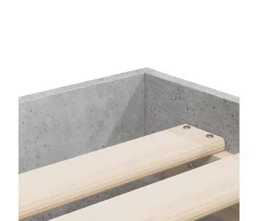 Voodiraam Sahtlitega, Betoonhall, 100X 200 cm Tehispuit