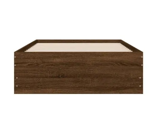 Gultas Rāmis Ar Atvilktnēm, Brūns, 100X200Cm, Inženierijas Koks Vidaxl