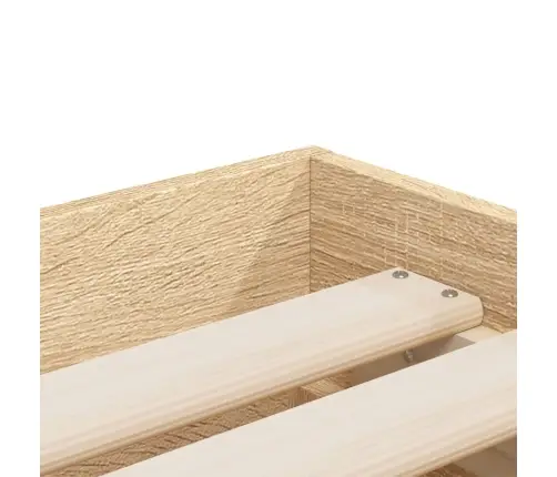 Gultas Rāmis Ar Atvilktnēm, Ozola, 90X200 Cm, Inženierijas Koks Vidaxl