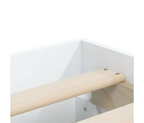 Lovos Rėmas Su Stalčiais, Baltas, 140X190cm Apdirbta Mediena