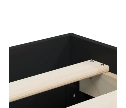 Gultas Rāmis Ar Atvilktnēm, Melns, 140X190Cm, Inženierijas Koks Vidaxl