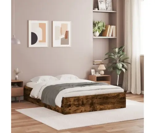 Gultas Rāmis Ar Atvilktnēm, Ozola, 120X190Cm, Inženierijas Koks Vidaxl