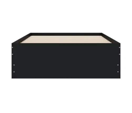 Lovos Rėmas Su Stalčiais, Juodas, 90X190cm Apdirbta Mediena