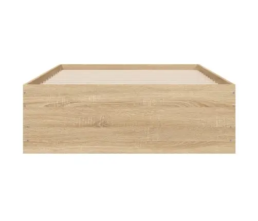 Gultas Rāmis Ar Atvilktnēm, Ozolkoka Krāsā, 75X190 Cm Vidaxl