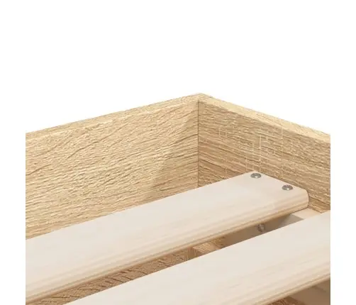 Gultas Rāmis Ar Atvilktnēm, Ozolkoka Krāsā, 75X190 Cm Vidaxl