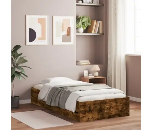 Gultas Rāmis Ar Atvilktnēm, Ozola, 75X190 Cm, Inženierijas Koks Vidaxl