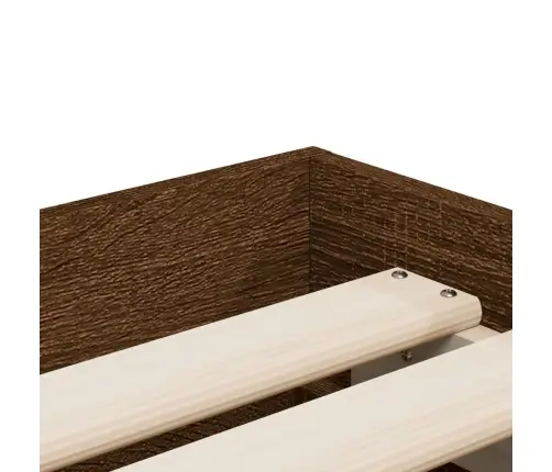Gultas Rāmis Ar Atvilktnēm, Brūns, 75X190 Cm, Inženierijas Koks Vidaxl