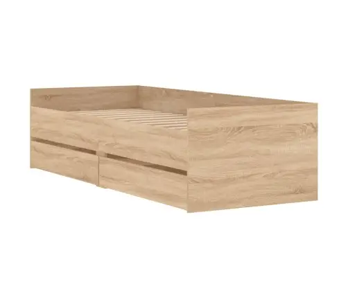 Lovos Rėmas Su Stalčiais, Sonoma Ąžuolo Spalvos, 100X200Cm