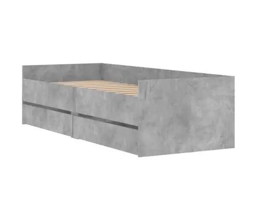 Lovos Rėmas Su Stalčiais, Betono Pilkos Spalvos, 100X200Cm