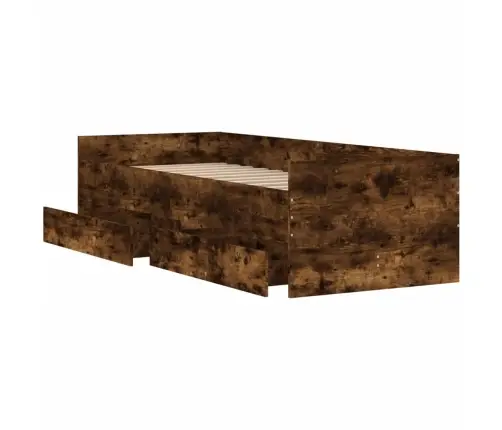 Sahtlitega Voodiraam, Suitsutatud Tamm, 100 X 200 Cm