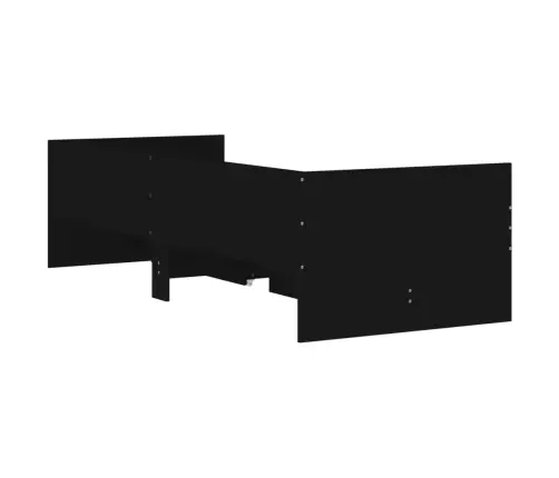 Gultas Rāmis Ar Atvilktnēm, Melns, 90X200 Cm Vidaxl