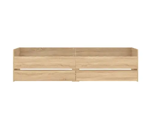 Gultas Rāmis Ar Atvilktnēm, Ozolkoka Krāsā, 90X200 Cm Vidaxl