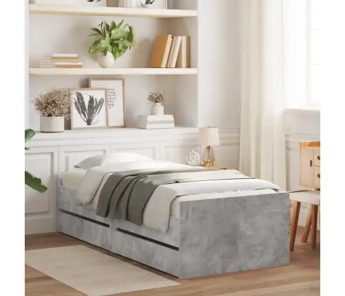 Voodiraam Sahtlitega, Betoonhall, 75 X 190 Cm