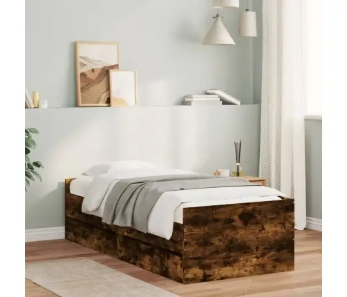 Voodiraam Sahtlitega, Suitsutatud Tamm, 75 X 190 Cm