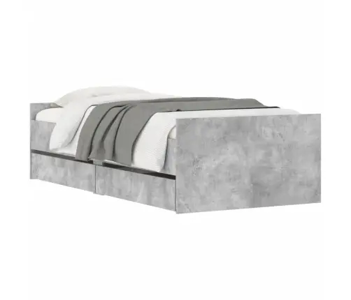 Sahtlitega Voodiraam, Betoonhall, 100 X 200 Cm