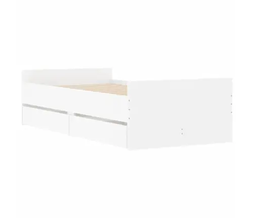 Gultas Rāmis Ar Atvilktnēm, Bez Matrača, Balts, 90X200 Cm Vidaxl