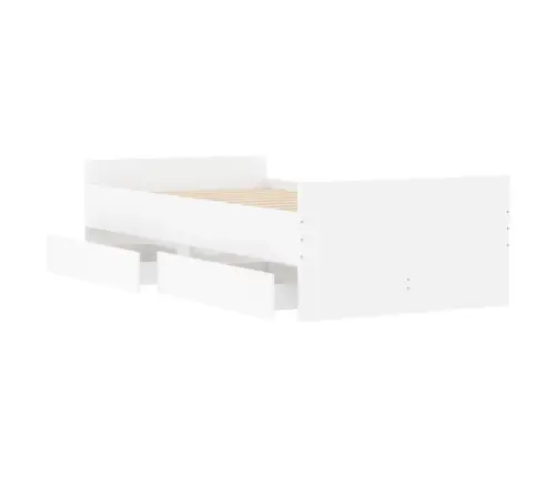 Gultas Rāmis Ar Atvilktnēm, Bez Matrača, Balts, 90X200 Cm Vidaxl