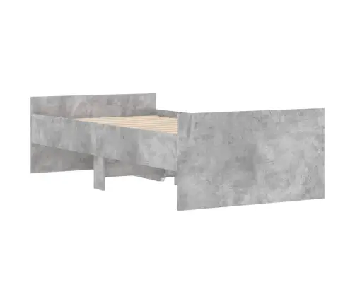 Gultas Rāmis Ar Atvilktnēm, Betona Pelēks, 90X200 Cm Vidaxl