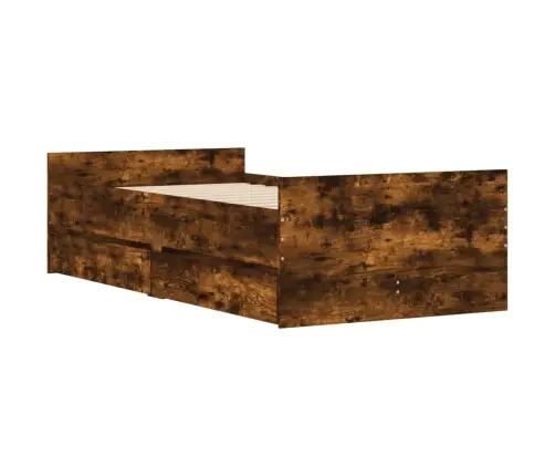 Gultas Rāmis Ar Atvilktnēm, Ozolkoka Krāsā, 90X200 Cm Vidaxl