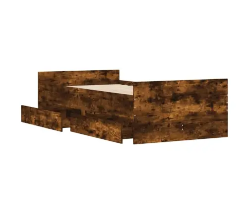 Gultas Rāmis Ar Atvilktnēm, Ozolkoka Krāsā, 90X200 Cm Vidaxl