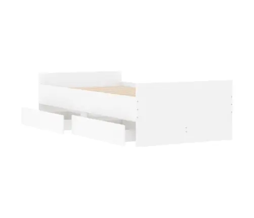 Gultas Rāmis Ar Atvilktnēm, Bez Matrača, Balts, 90X190 Cm Vidaxl Gultas Rāmis Ar Atvilktnēm, Bez Matrača, Balts, 90X190 Cm Vidaxl