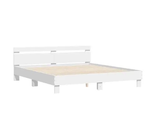 Lovos Rėmas Su Galvūgaliu, Baltas, 200X200cm Apdirbta Mediena