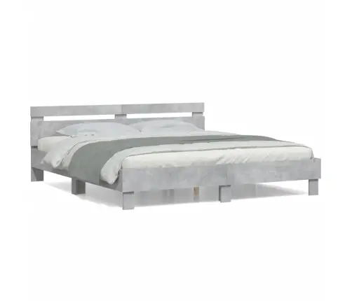 Lovos Rėmas Su Galvūgaliu, Betono, 200X200cm Apdirbta Mediena