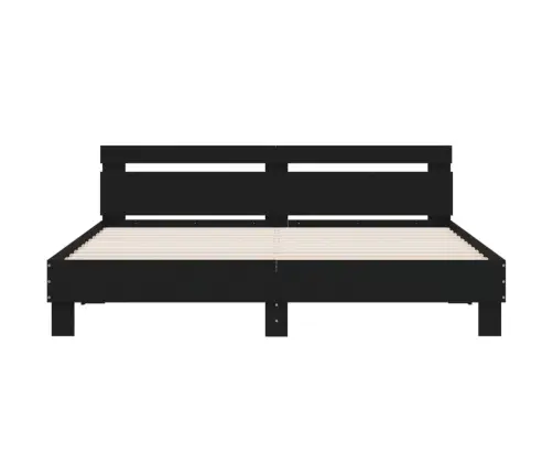 Lovos Rėmas Su Galvūgaliu, Juodas, 160X200cm Apdirbta Mediena