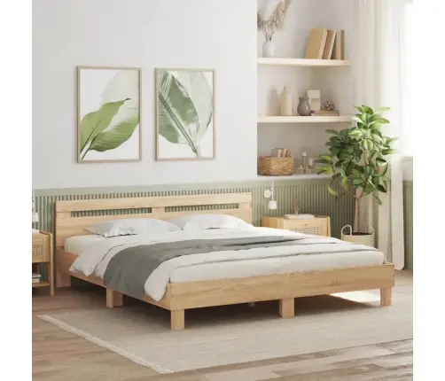 Voodiraam Peatsiga, Sonoma Tamm, 160 X 200 cm Tehispuit