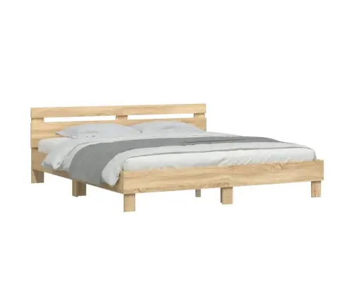 Voodiraam Peatsiga, Sonoma Tamm, 160 X 200 cm Tehispuit