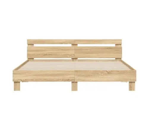 Voodiraam Peatsiga, Sonoma Tamm, 160 X 200 cm Tehispuit