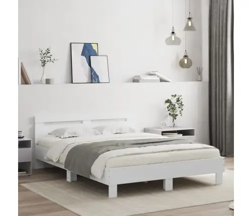 Lovos Rėmas Su Galvūgaliu, Baltas, 150X200cm Apdirbta Mediena