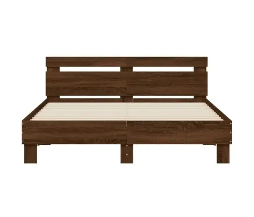 Voodiraam Peatsiga, Pruun Tamm, 150 X 200 cm Tehispuit