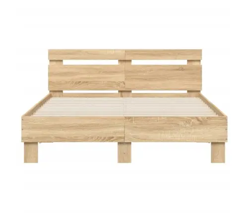 Voodiraam Peatsiga, Sonoma Tamm, 120 X 200 cm Tehispuit