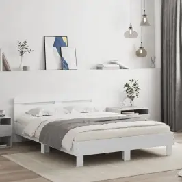 Gultas Rāmis Ar Galvgali, Balts, 140X190 Cm, Inženierijas Koks Vidaxl Gultas Rāmis Ar Galvgali, Balts, 140X190 Cm, Inženierijas Koks Vidaxl