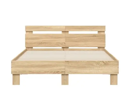 Voodiraam Peatsiga, Sonoma Tamm, 120 X 190 cm Tehispuit