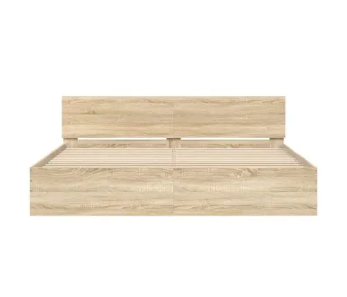 Lovos Rėmas Su Galvūgaliu, Sonoma Ąžuolo Spalvos, 200X200Cm