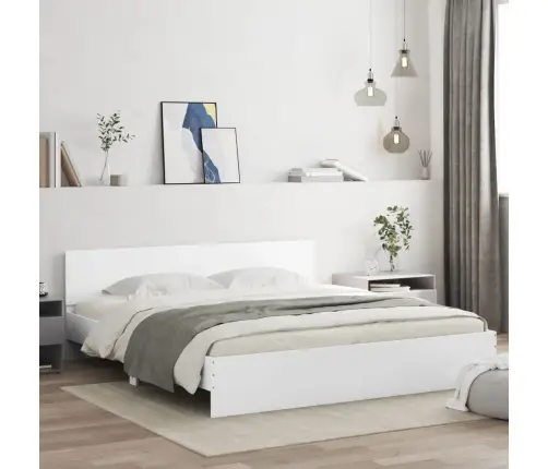 Gultas Rāmis Ar Galvgali, Balts, 180X200 Cm Vidaxl