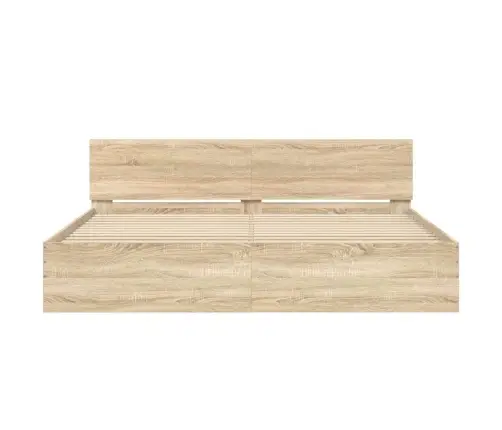Lovos Rėmas Su Galvūgaliu, Sonoma Ąžuolo Spalvos, 180X200Cm
